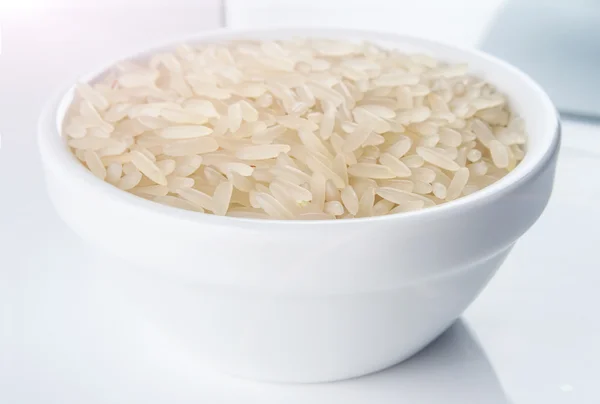 Rice in a white bowl — Stock Photo, Image