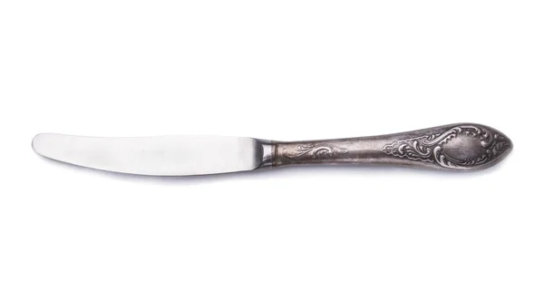 Silver dinner knife isolated on white — Stock Photo, Image