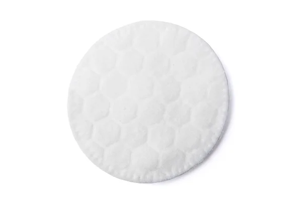 Una almohadilla cosmética redonda de algodón en blanco Imagen De Stock