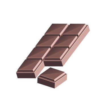 Beyaz arkaplanda izole edilmiş çikolata.