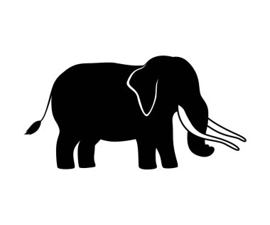 Beyaz arka planda Asya fili silueti var. Tayland.