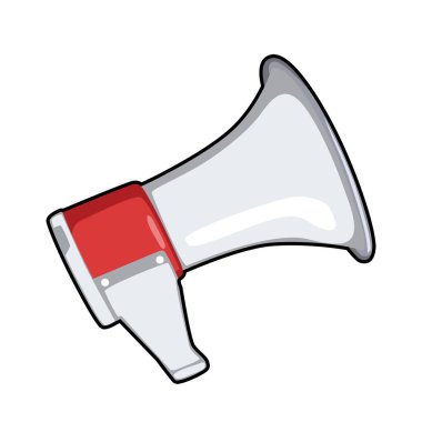 Megafon beyaz siyah zeminde izole edilmiş..