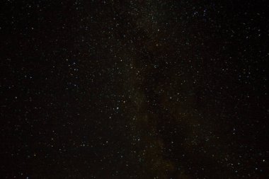 Dağların üzerinden Samanyolu manzarası