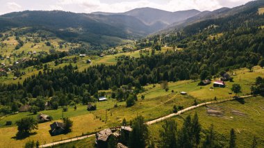 Yaz mevsiminde Karpat Dağları manzarası, Ukrayna