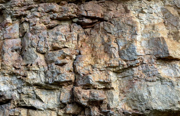 Piedra Natural Montaña Una Sección Textura Rocosa Día Soleado — Foto de Stock