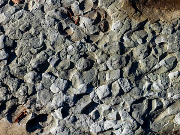 Natuurlijke Riviersteenbodem Ondiepe Rivierbedding Bij Herfstweer Een Zonnige Dag Een — Stockfoto