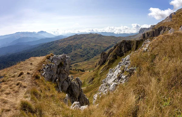Панорама Гір Восени Місце Відпочинку Подорожей Лоні Природи Гірській Місцевості — стокове фото