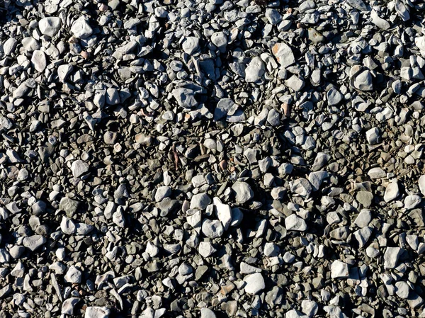 Natuurlijke Riviersteenbodem Ondiepe Rivierbedding Bij Herfstweer Een Zonnige Dag Een — Stockfoto