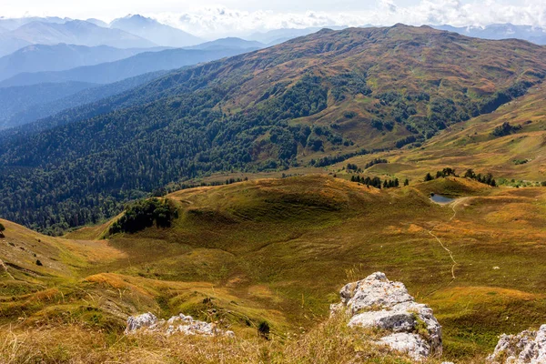 Bergslandskap Höstskisser Från Turistvägar Rekreationsplatser För Medborgare — Stockfoto