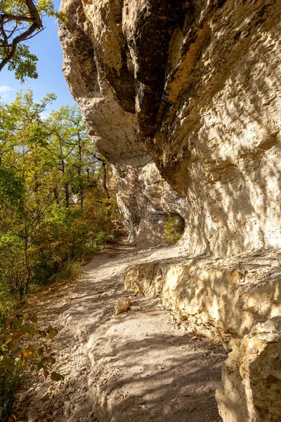 Outono Natureza Caminha Através Cânion Montanha — Fotografia de Stock