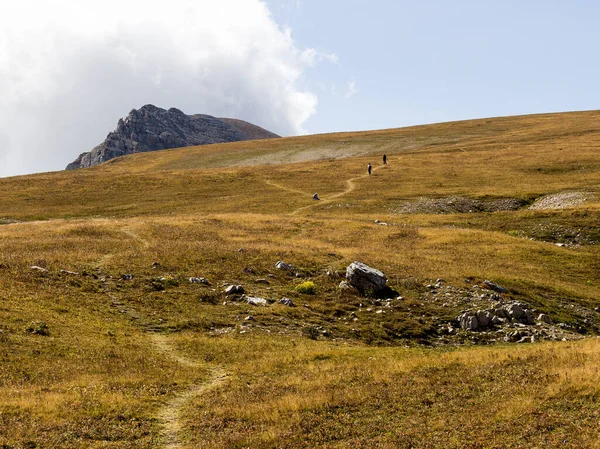 Panoramic Views Mountains Hiking Trails Mountainous Area Warm Sunny Autumn — Stock Photo, Image