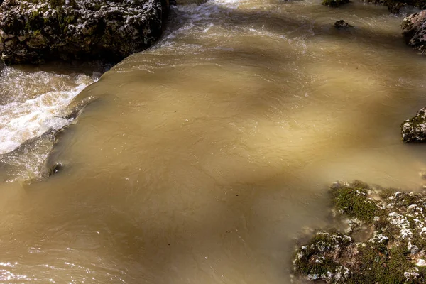 Frühling Bergflüsse Sind Mit Schmelzwasser Gefüllt — Stockfoto