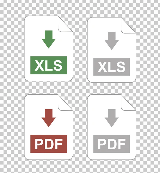 Iconos para extensiones de archivo de oficina — Vector de stock