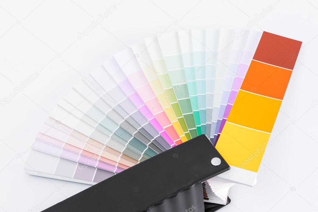 Color chart guide for renovation on white background
