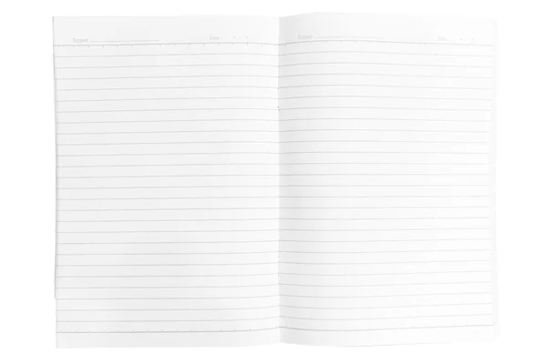 Cuaderno en blanco aislado sobre fondo blanco — Foto de Stock