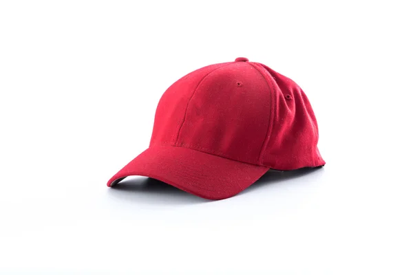 Grunge Red baseball cap isolated on white background — Stock Photo, Image