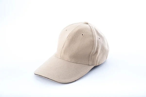 Gorra de béisbol marrón sobre fondo blanco — Foto de Stock