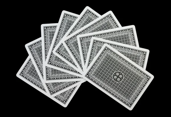 Cartes de poker sur fond noir — Photo