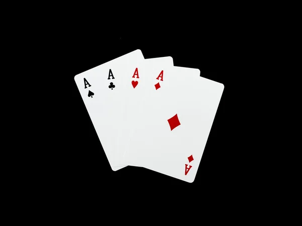 Poker cards on black background — Stock Photo, Image