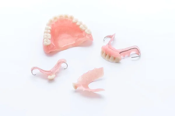 Dentures on white background — Stock Photo, Image