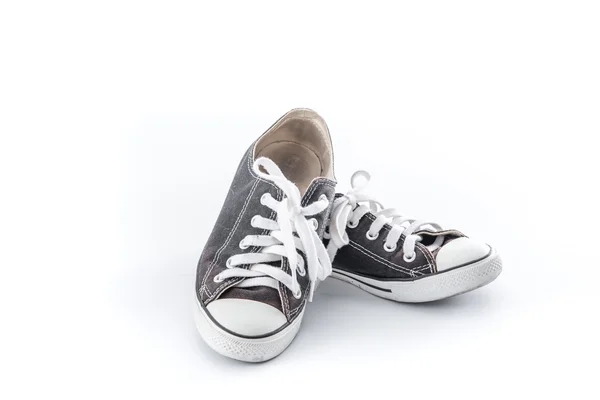 Zapatos grunge negro sobre fondo blanco —  Fotos de Stock