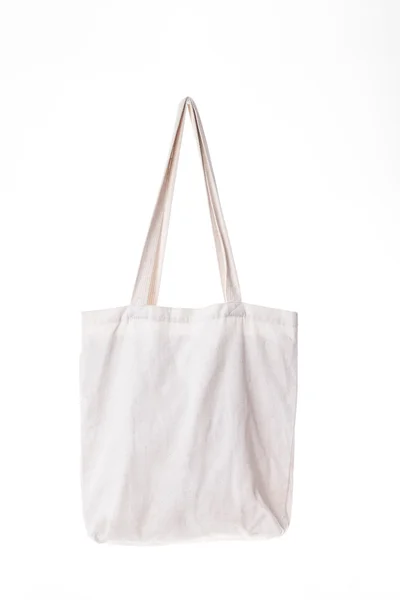 Baumwolle Öko-Tasche auf weißem Hintergrund Stockfoto