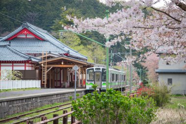 Yahiko istasyonunda Yahiko, Niigata, Japan. 