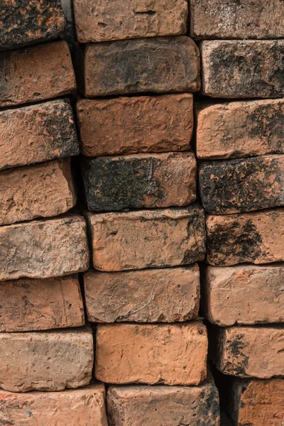 Close up pilha de grunge tijolo fundo — Fotografia de Stock