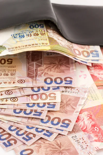 Hong Kong currency and wallet — Stock Photo, Image