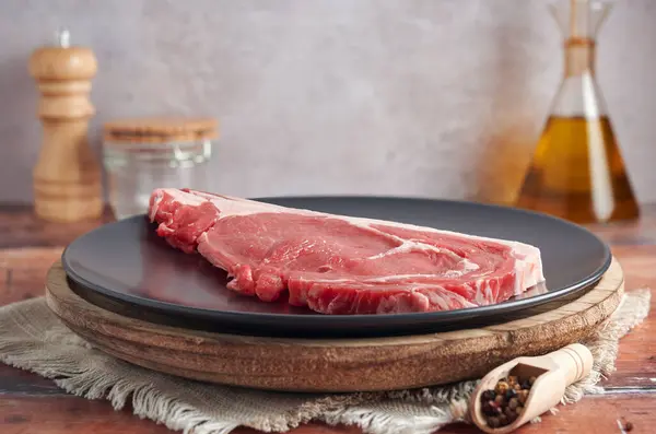 Filete Carne Fresca Cruda Listo Para Cocinar —  Fotos de Stock