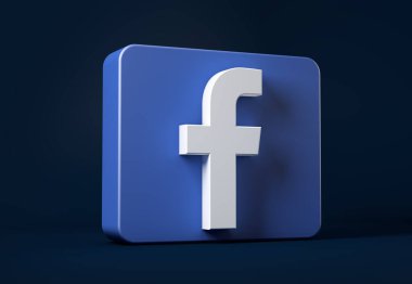 Facebook simgesi bir karede koyu arkaplanda izole edildi
