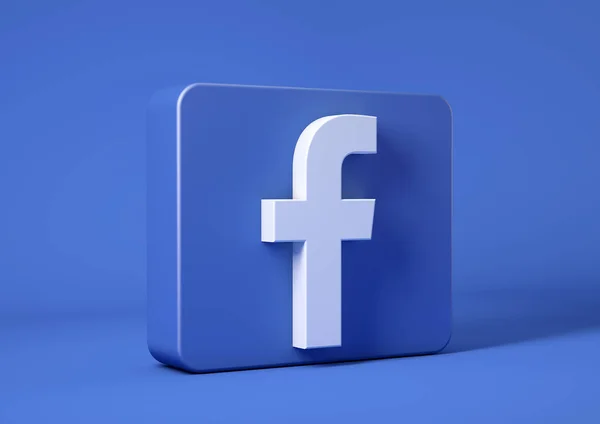 Facebook Ikona Izolowane Niebieskim Tle Kwadracie — Zdjęcie stockowe