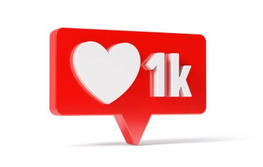 Social Media Network Love and Like Heart Icon, 1 k clipart