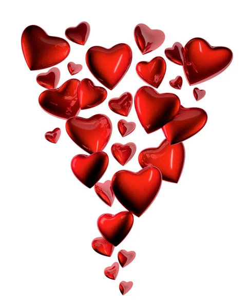 Fliegende Herzen Isoliert Vom Hintergrund Valentinstag Konzept — Stockfoto