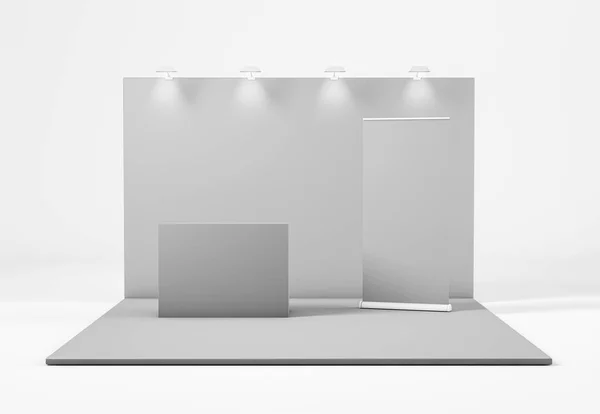 Exhibition Stand isolated from white background, 3d rendering