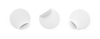 Beyaz yuvarlak kağıt yapıştırıcıları kıvrımlı köşeli ve gölgeli yapıştır