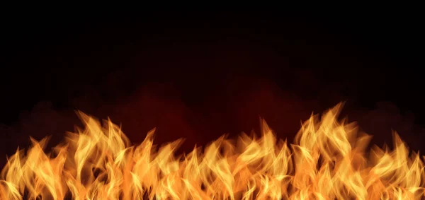 Siyah arkaplanda yangın alevleri kopyalama alanı