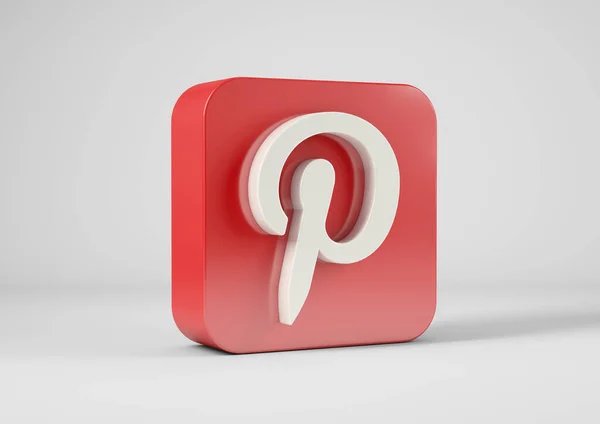 Logo Pinterest Renderowaniu — Zdjęcie stockowe