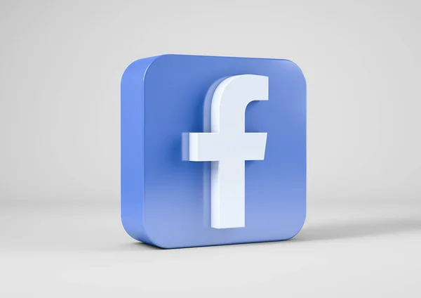 Logo Facebook Renderowaniu — Zdjęcie stockowe