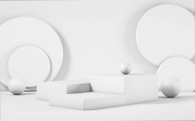 Ürün sunumu için podyum, maket. 3d oluşturma