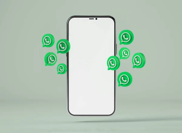 Smartphone with whatsapp icons with blank screen for your design