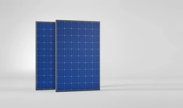 Panel Solar Aislado Del Fondo Con Espacio Copia Renderizado —  Fotos de Stock