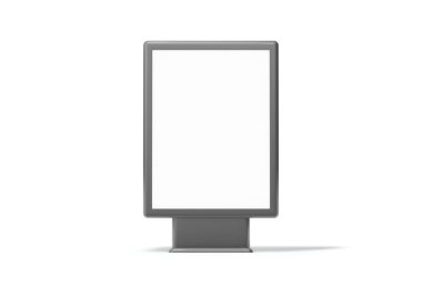 Beyaz arkaplandan izole edilmiş reklam posteri, 3d görüntüleme