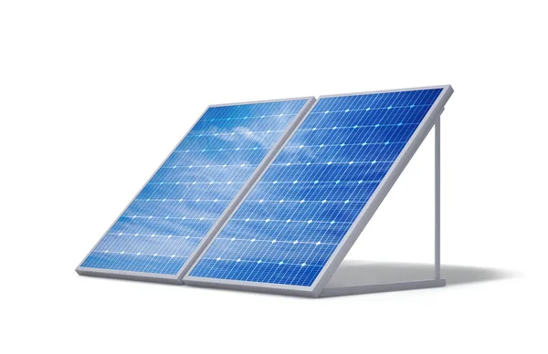 Painéis Solares Fotovoltaicos Isolados Fundo Branco — Fotografia de Stock