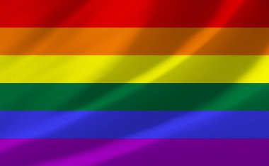 Rüzgarda dalgalanan LGBT gurur bayrağı