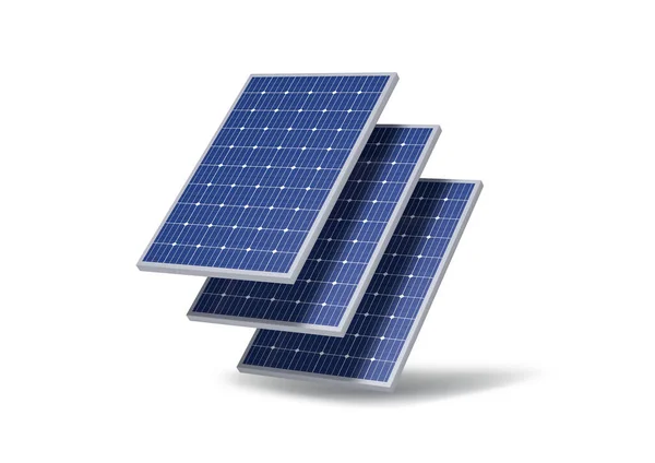 Panneaux Solaires Isolés Fond Blanc Énergie Photovoltaïque — Photo