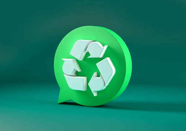 Recycling Schild Auf Grünem Hintergrund — Stockfoto