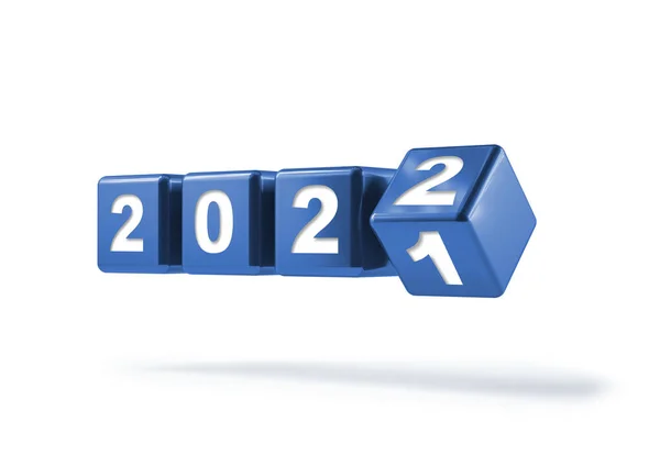 Klappwürfel Für Den Jahreswechsel 2021 Auf 2022 — Stockfoto