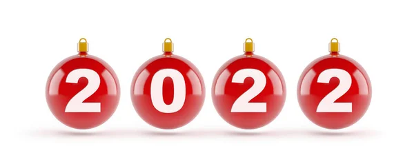 Weihnachtskugeln Mit Neujahr 2022 — Stockfoto