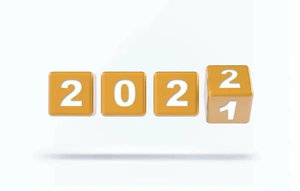 Flip Goldwürfel Für Neujahreswechsel 2021 Bis 2022 — Stockfoto